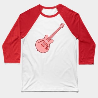 Pink semi acoustic guitar Baseball T-Shirt